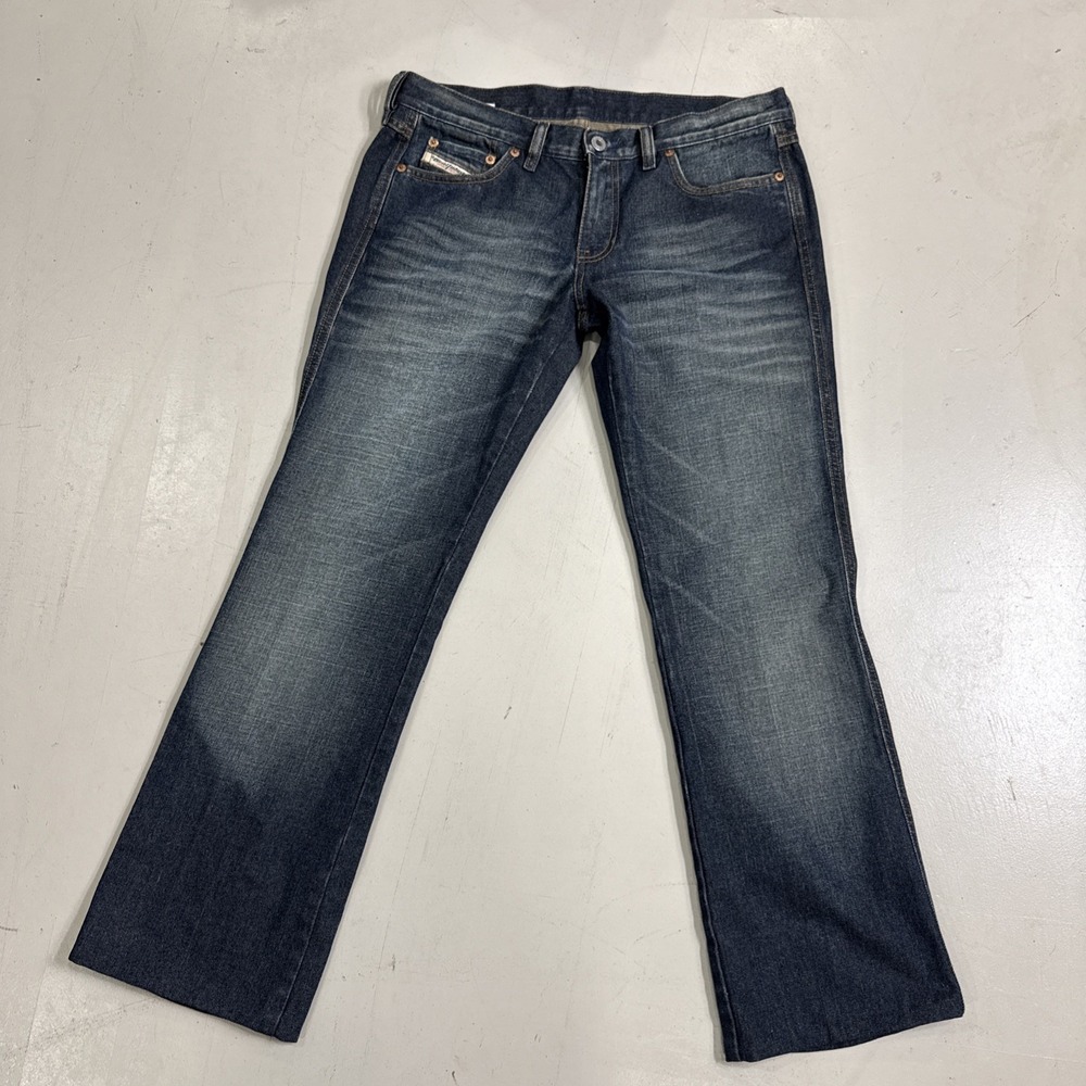 Diesel Jeans Mens W30 L28 Hemmed Blue Regular Fit Straight Leg Made In Italy